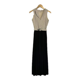 Vintage Fit & Flare Black and Ivory Dress S